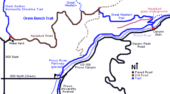 Orem Bench Trail Map